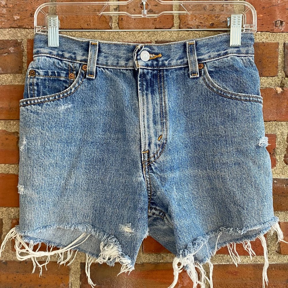 Levi's Cut Off Distressed Jean High Waisted Shorts
